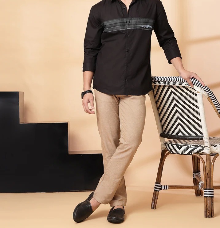 Regular Fit Poplin Shirt Grey