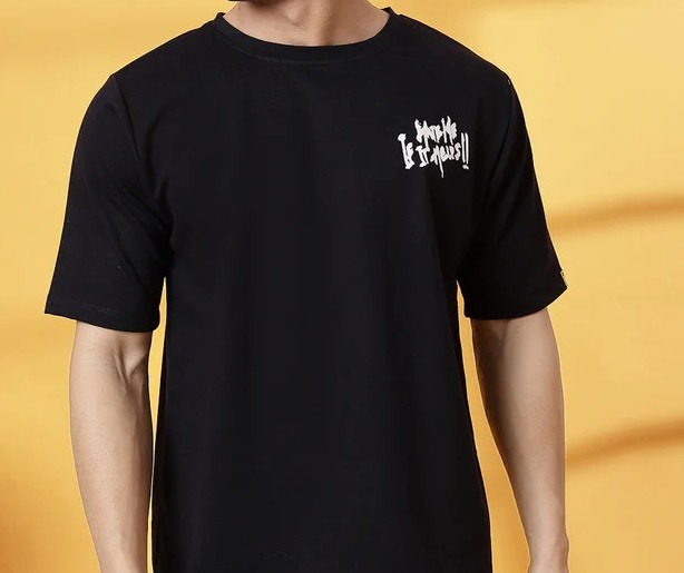 Relaxed Fit Statement Navy T-Shirt