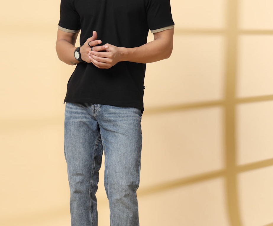 Rigo Men's Polo T-shirt With Embroidery Collar