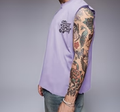 Rigo Men Terry Oversized Printed Light Purple Vest T-shirts