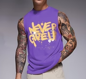 Rigo Men Terry Oversized Printed Purple Vest T-shirts
