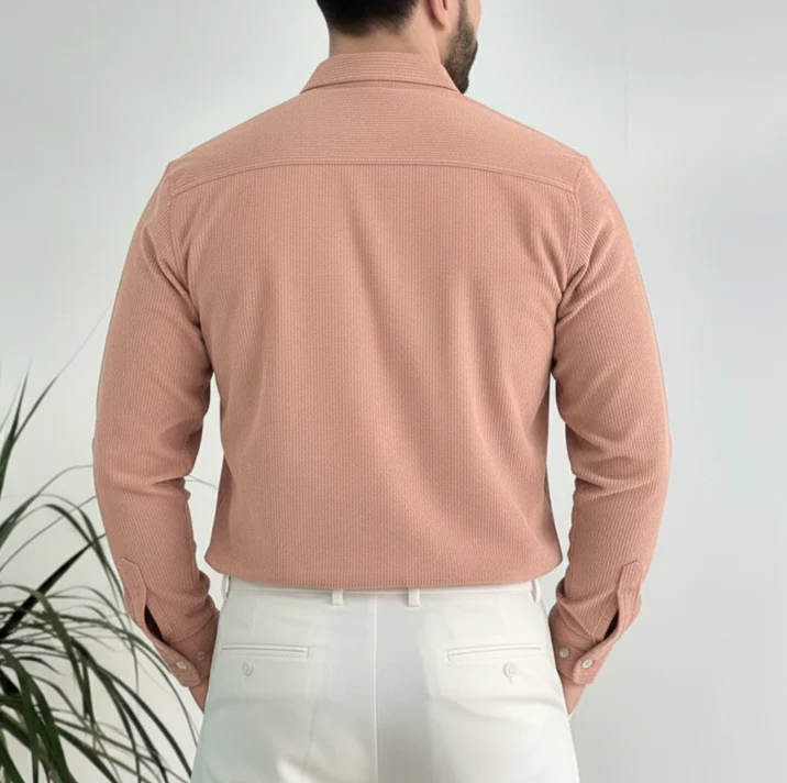Rose Gold Oversized Corduroy Cotton Shirt