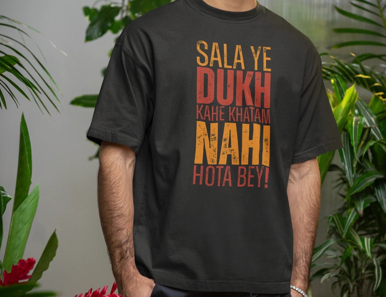 Sala ye dukh kahe khatam nahi hota bey Oversized T-Shirt
