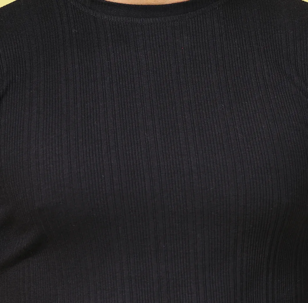Self Textured Slim Fit T-Shirt