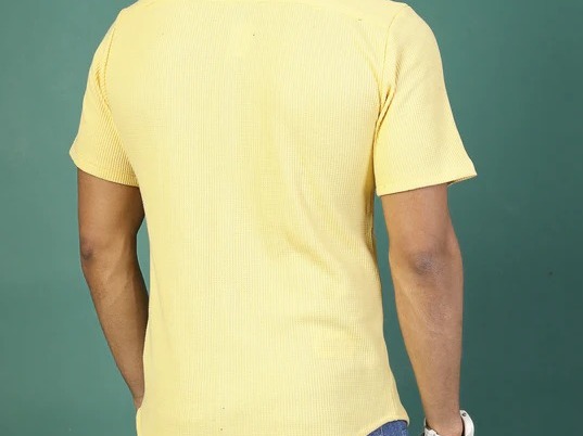Solid Waffle Knit Cuban Collar Shirt