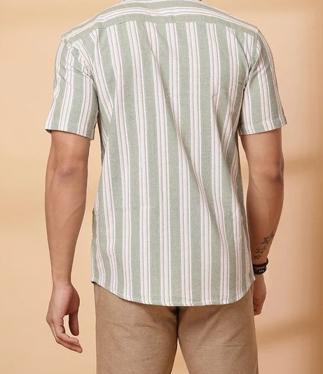 Striped Utility Light Green Shirt