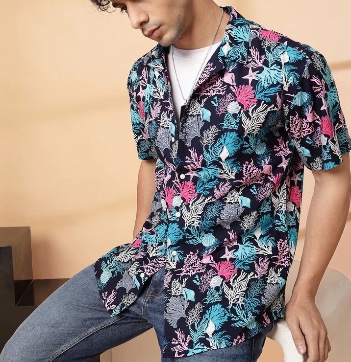 Summer Ready Cuban Black Shirt