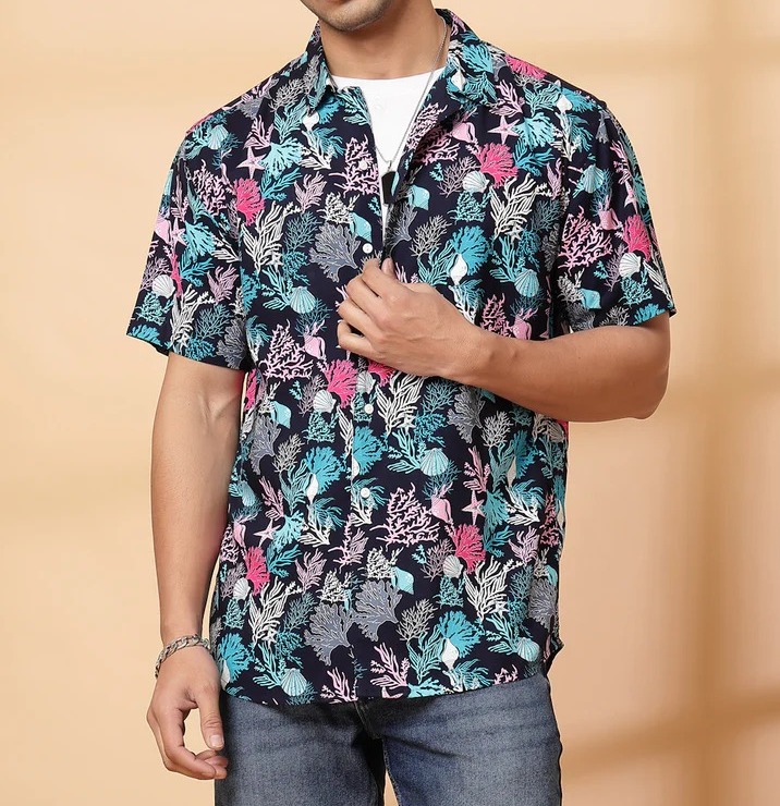 Summer Ready Cuban Black Shirt