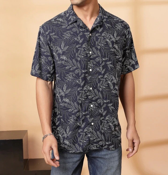 Summer Ready Cuban Navy Shirt
