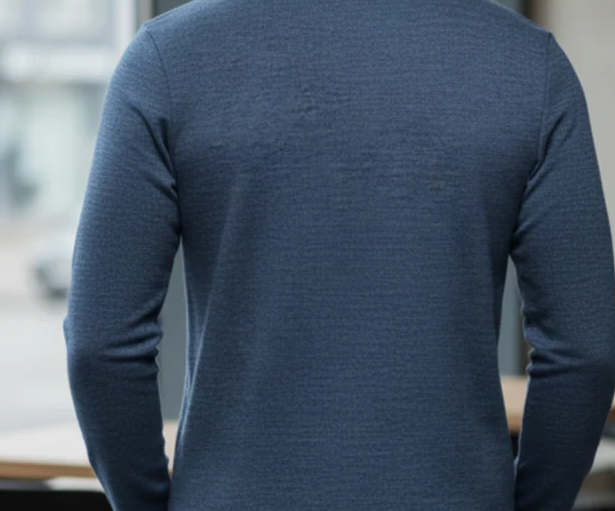 Textured Navy Zip Ribbed Polo T-Shirt