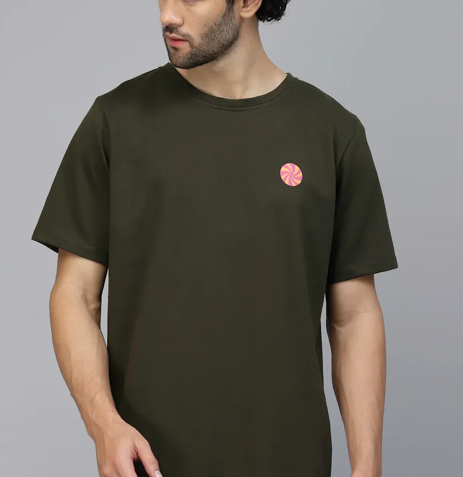Thunderstorm Oversized Terry Army Green T-Shirt