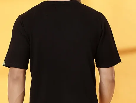 Trendy Back Print Black T-Shirt