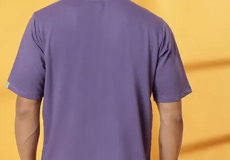 Trendy Back Print Light Purple T-Shirt