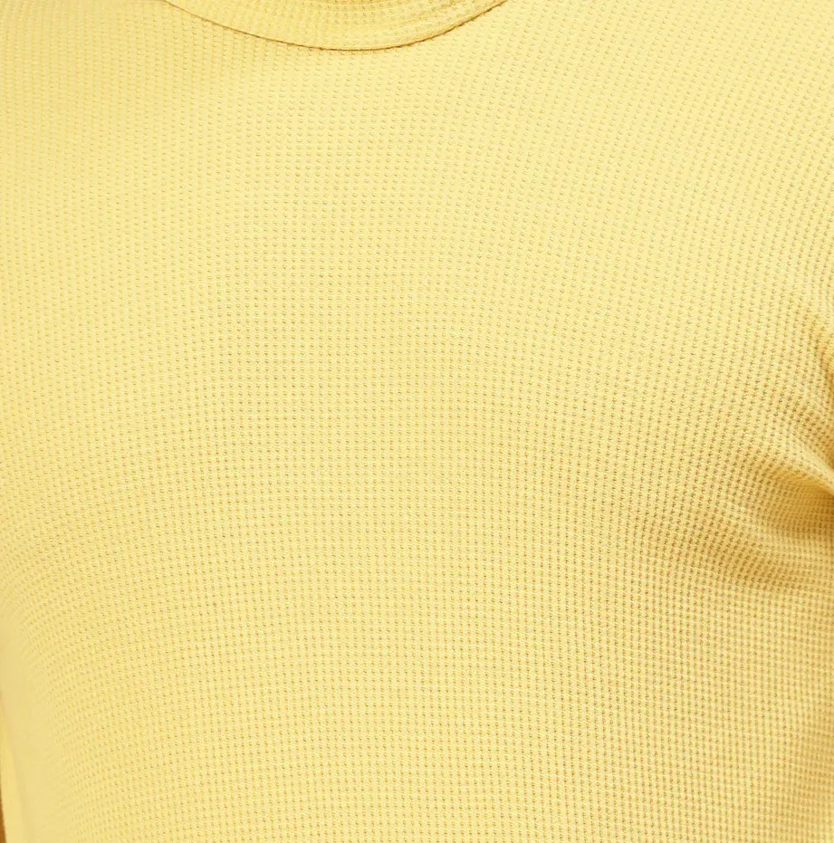 Turtleneck Waffle Yellow Tee