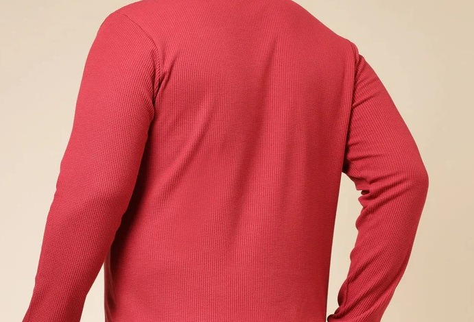 Waffle Knit Cuban Collar T-Shirt