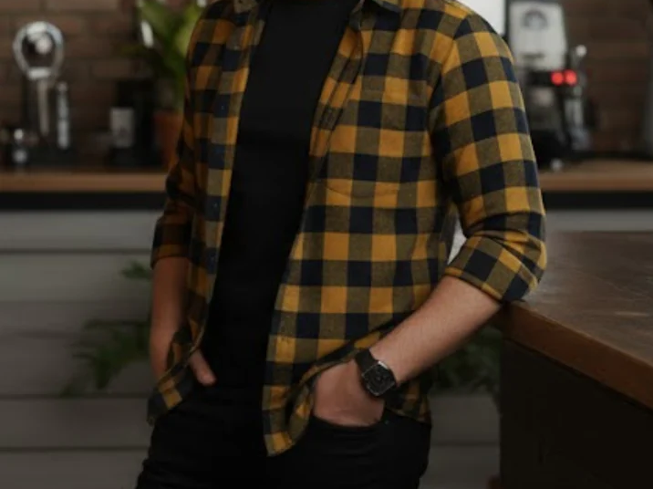 Yellow Check Oversized Flannel Shacket